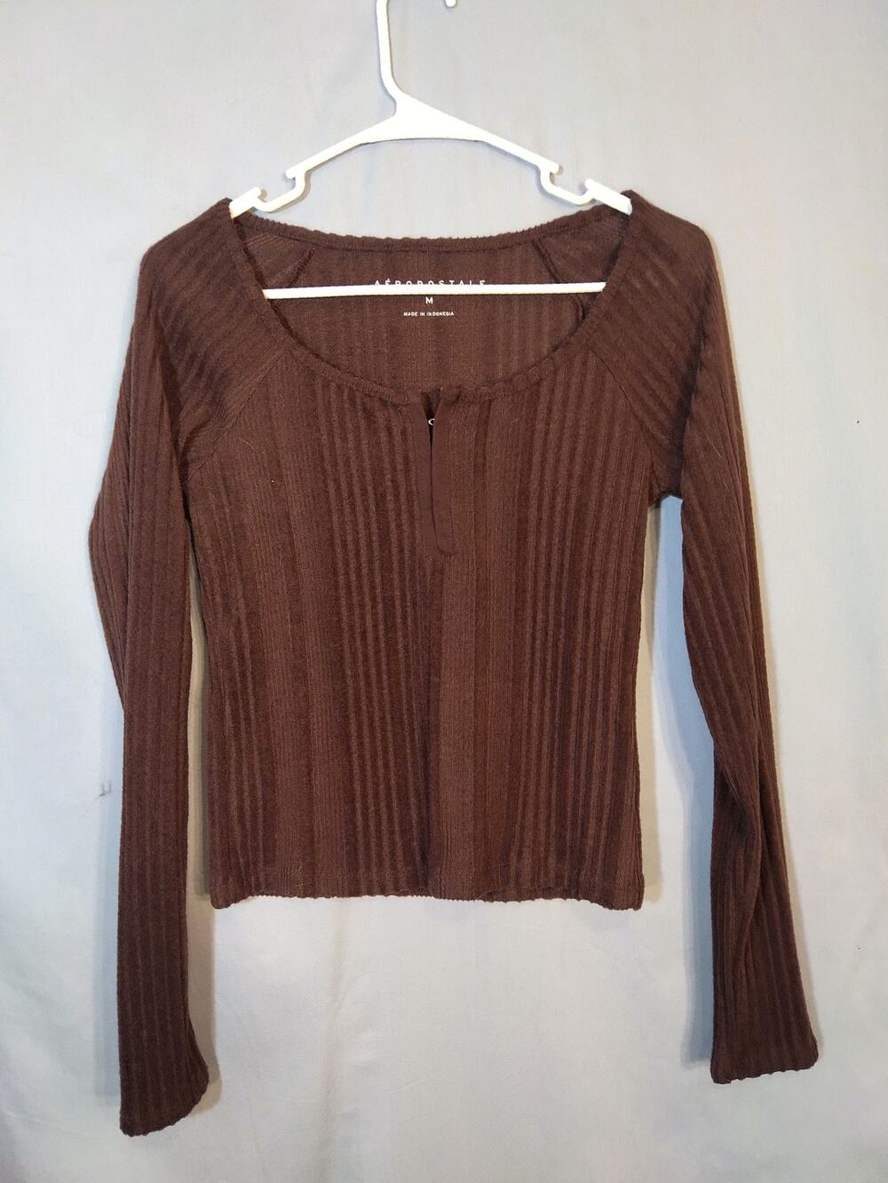 Aeropostale Y2K Brown Long Sleeve Knit Top